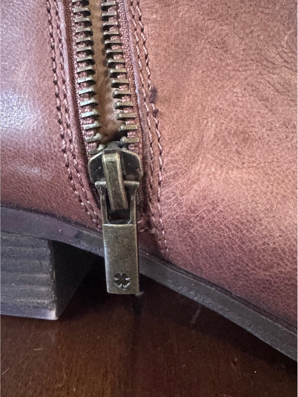 Lucky Brand Brown Leather Ankle Boots with Side Zipper - Picture 5 of 8